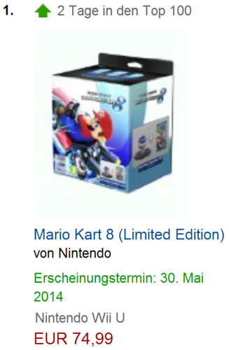 Mario Kart limited Edition Amazon Platz eins