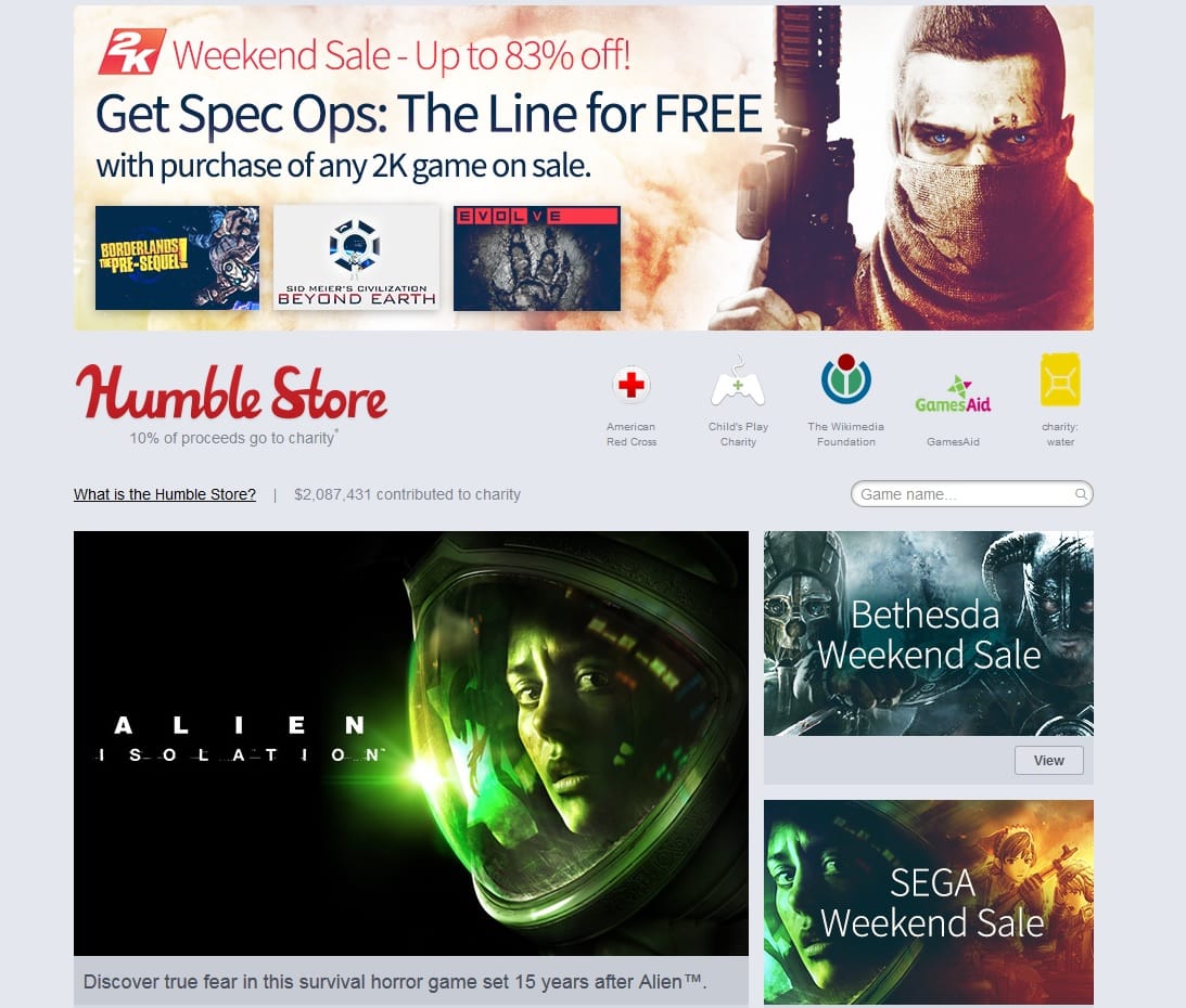 Humble Store 2K Sale