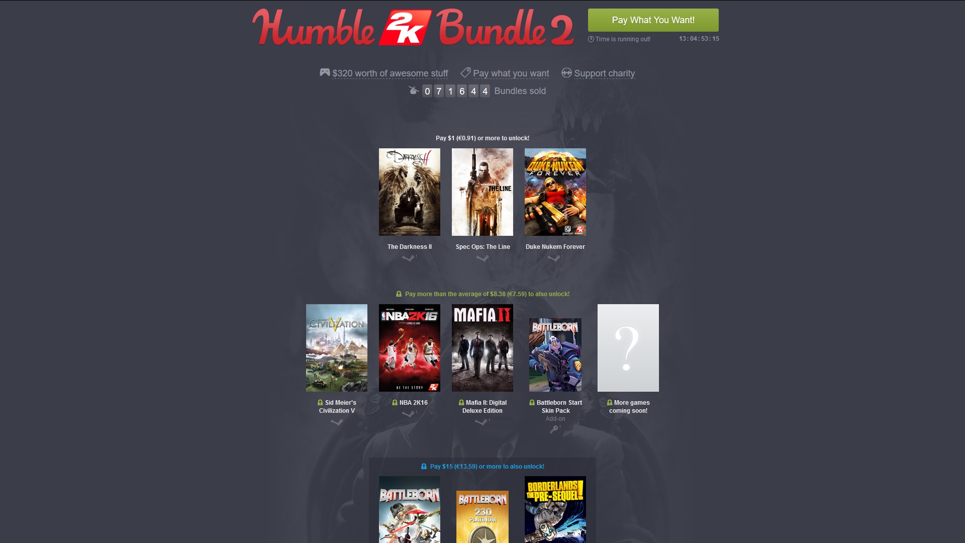 Humble Bundle 2K Bundle 2